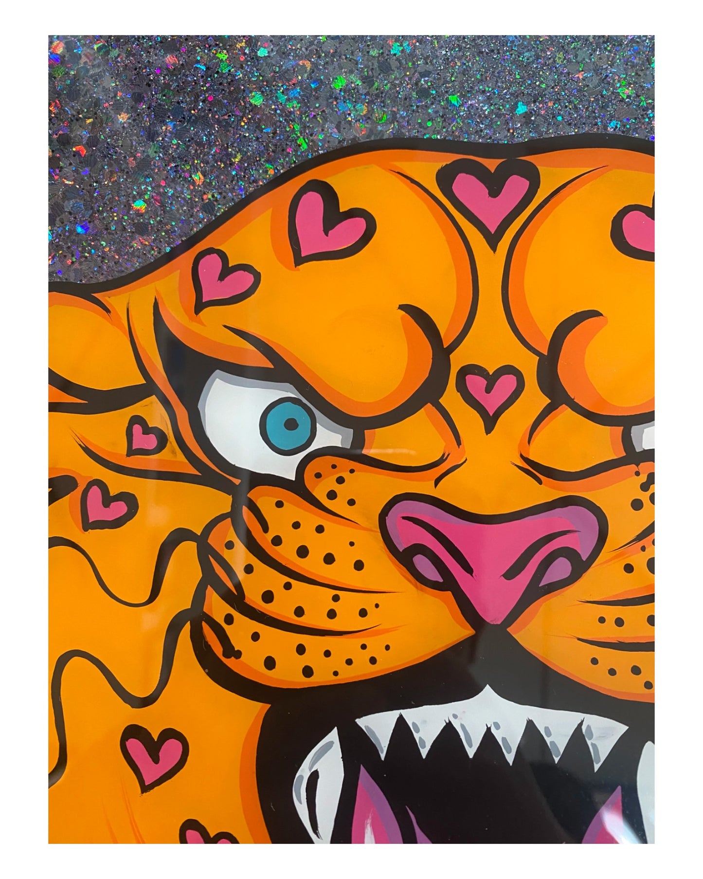 Lucid Designs - Heart leopard - Original Framed